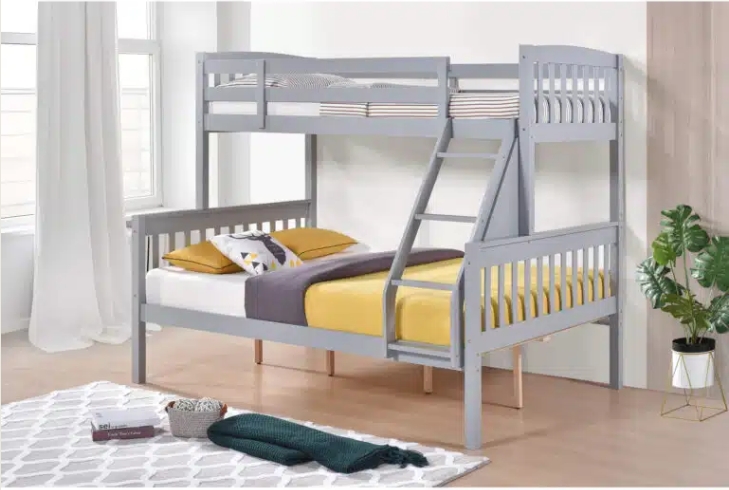 Ashbrook grey solid wood triple bunk bed