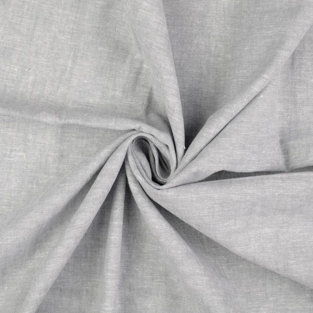 Linen fabric swatch — light grey