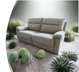 Keswick recliner sofa in light grey fabric