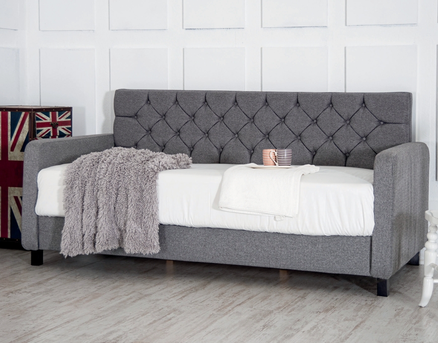Elegant buttoned backrest day bed pay monthly with simply pay weekly